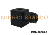 DIN43650A PG9 2P+E Connecteur de bobine de soupape solénoïde IP65 AC DC Noir