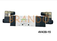 Type argenté 5/3 valve pneumatique 4V430-15 de fil de connexion ou de connecteur de couleur de contrôle aérien de manière