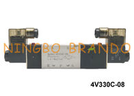 1/4&quot; type centre étroit AC220V DC24V de TNP 4V330C-08 AirTAC de manière pneumatique de la vanne électromagnétique 5/3