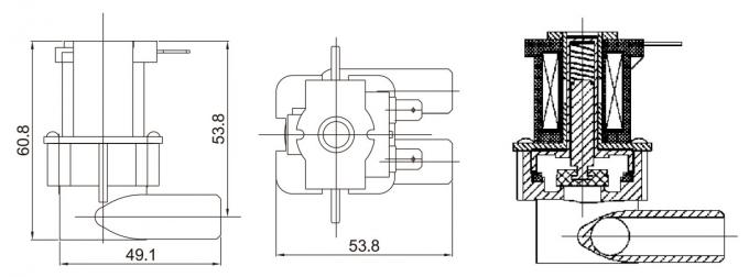 Dimension principale de valve de l'eau de solénoïde de RO :