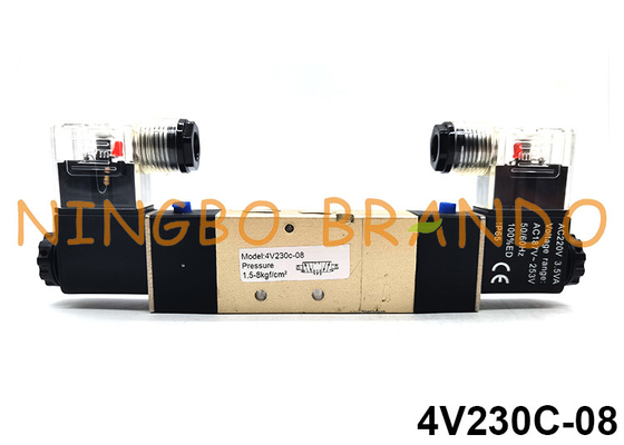 4V230C-08 Airtac Type électrovanne pneumatique 5/3 voies 12V 24V 110V 220V