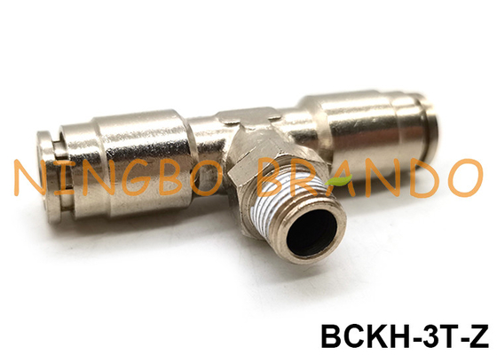 Enfoncer masculin de pièce en t de branche l'embout de durites pneumatique en laiton de tube 1/8&quot; 1/4&quot; 3/8&quot; 1/2 »