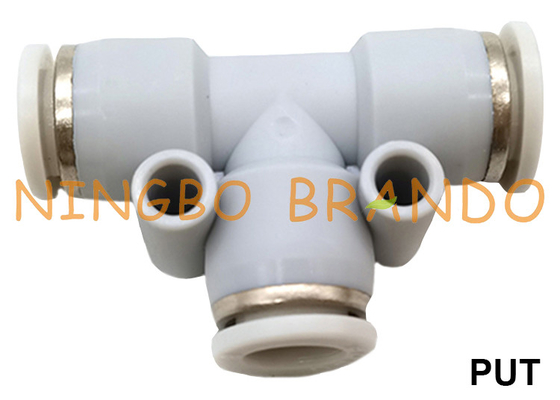 PUT 3 Way Union Tee T Type Push In Tube Raccord de tuyau pneumatique 1/8 '' 1/4 '' 3/8 '' 1/2 ''