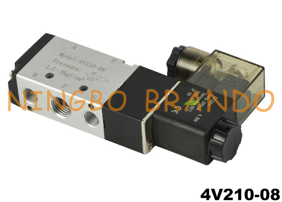 4V210-08 5/2 voies 1/4 ''électrovanne pneumatique de contrôle d'air DC24V DC24V