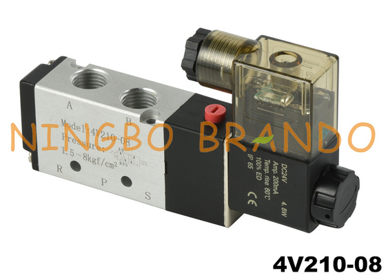4V210-08 5/2 voies 1/4 ''électrovanne pneumatique de contrôle d'air DC24V DC24V