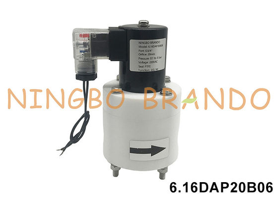 3/4" PTFE soupape solénoïde anti-corrosion résistante aux acides alcalins et aux produits chimiques 24V 110V 220V