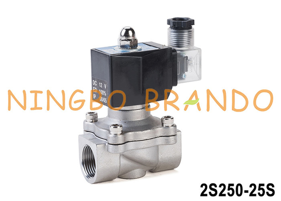 2S250-25 1' soupape magnénoïde en acier inoxydable pour eau gazeuse et huile 24V 220V