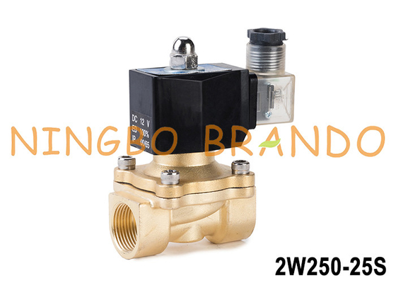 2W250-25 1'' 2 voies normalement fermées soupape solénoïde d'eau en laiton 24V 220V