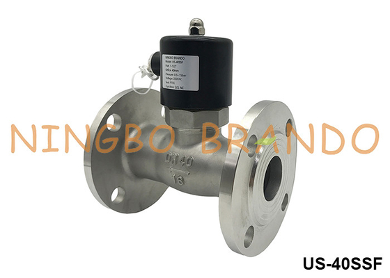 DN40 soupape solénoïde en acier inoxydable à eau chaude à vapeur à flèche 1,5'' 24V 110V 220V