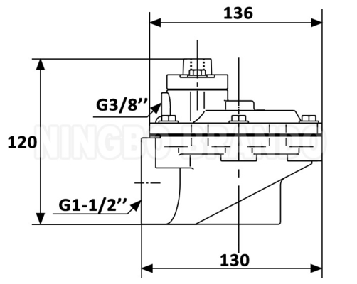 G353A046 Ventilateur à pilote à distance pour le dépoussiéreur à angle droit 1-1/2'