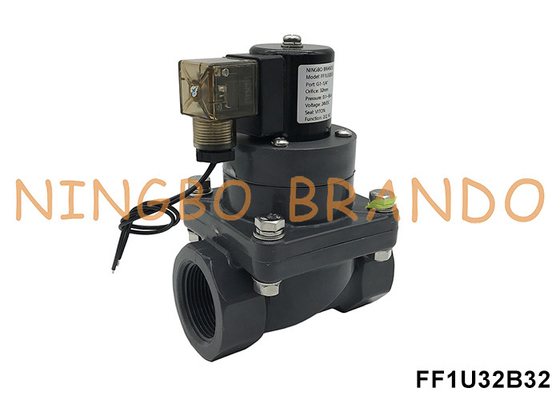 1-1/4' DN32 soupape magnétique en UPVC résistante à la corrosion pour acide chimique 24V 220V