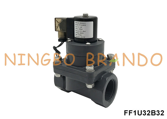 1-1/4' DN32 soupape magnétique en UPVC résistante à la corrosion pour acide chimique 24V 220V