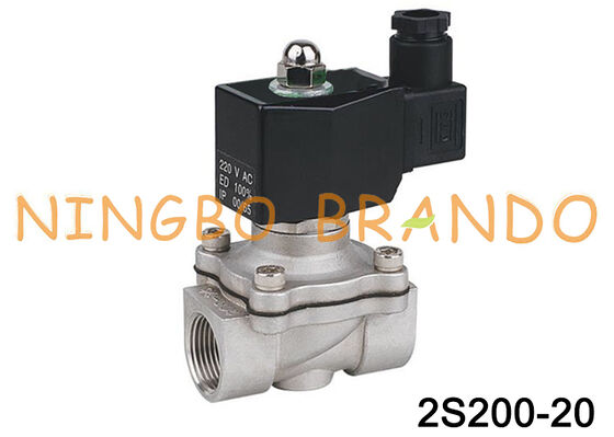2S200-20 3/4" électrovanne électrique d'acier inoxydable 12VDC normalement fermée
