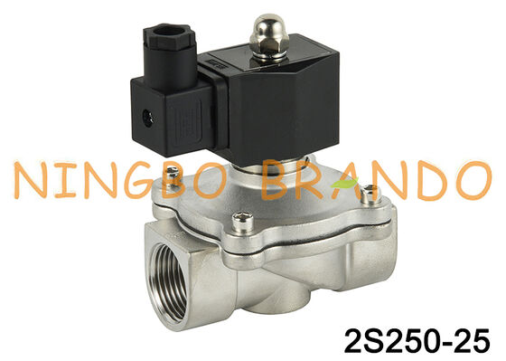 2S250-25 Valve en acier inoxydable à diaphragme normalement fermé, 1 pouce, 2/2 voies