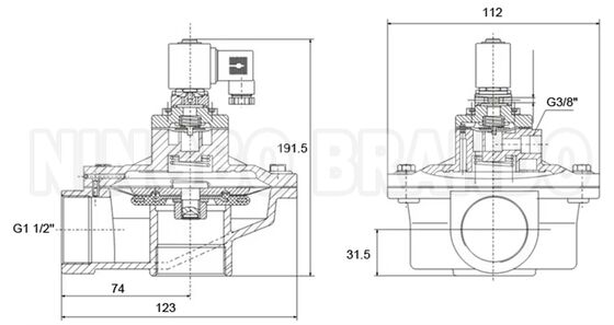 Huaneng Type MD140S 1-1/2'' Valve à Jet Pulsé à Filetage 24VDC 220VAC