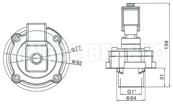 Soupape à jet pulsé HUANENG MD325 immergée 1'' 24V 110V 220V