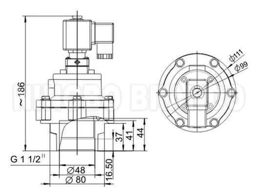 HUANENG MD340S Vanne à impulsion à immersion totale 1-1/2'' 24V 110V 220V