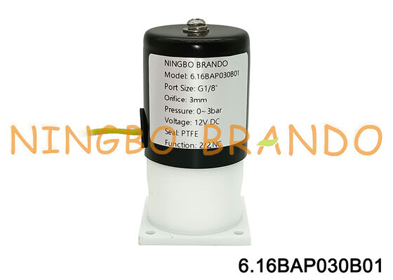 1/8" électrovanne de PTFE pour l'isolement de résistance à la corrosion d'alcali acide