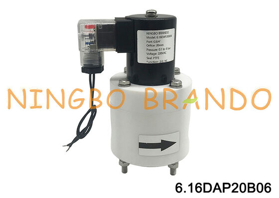 Électrovanne PTFE anticorrosion 3/4 ''DC24V AC110V AC220V