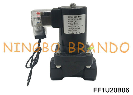 Vanne électromagnétique électrique anti-corrosion chimique UPVC 3/4" DN20