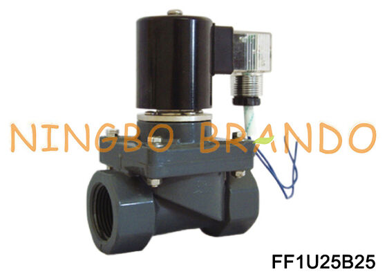 Électrovanne normalement fermée anticorrosion UPVC 1 ''AC220V AC110V DC24V