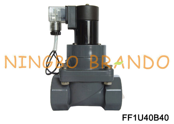 Électrovanne électrique anticorrosion UPVC 1-1/2'' normalement fermée 220V