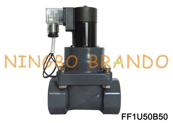 Électrovanne anticorrosion UPVC 2 '', normalement fermée AC220V AC110V DC24V