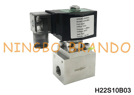 Électrovanne haute pression 3/8 ''200 bar AC220V AC110V DC24V
