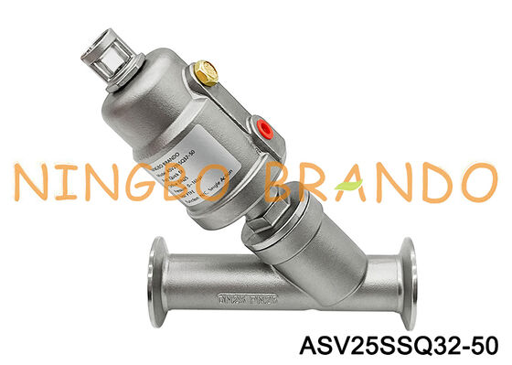 Valve de siège pneumatique à angle de vapeur, 1/2 pouces, triple pince, en acier inoxydable DN15 PN16