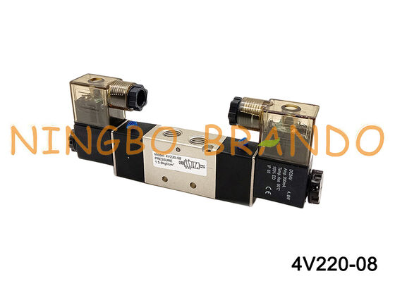 Électrovanne d'air 4V220-08, 2 positions, 5 voies, DC24V, 12V, AC220V, AC110V