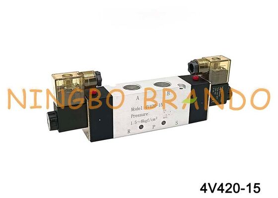 Électrovanne de Type AIRTAC, vanne d'air 4V420-15 DC 12V 24V AC 110V 220V