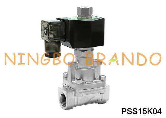 1/2" acier inoxydable normalement ouvert de la vanne électromagnétique de vapeur de pouce 24VDC