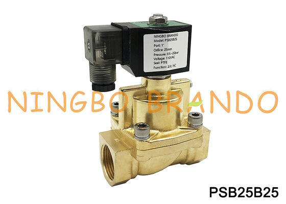 Électrovanne à vapeur 1 '', 2/2 voies, laiton normalement fermé 24V 110V 220V