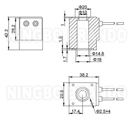 0543 bobine de verrouillage de l'électrovanne DC6V 11W 14.5mm trou 42mm hauteur