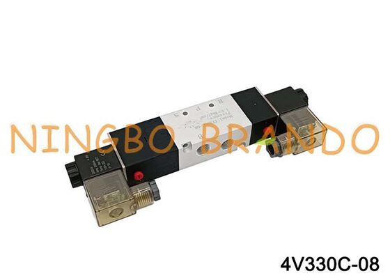 AIRTAC Type 4V330C-08 Solenoid Valve | 5/3 Way Closed Center Pneumatic Valve 1/4 Inch