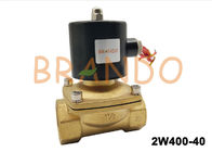 Vanne électromagnétique de fin de l'eau de pouce G1-1/2 d'huile de la normale AC220V/DC24 en laiton de valve 2W400-40