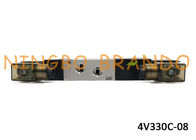 Type manière électrique de la soupape de commande d'air 1/4&quot; 5/3 de 4V330C-08 AirTAC pour le double cylindre temporaire
