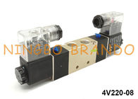 Type 5/2 manière d'AirTAC 1/4&quot; vanne électromagnétique pneumatique de double bobine 24VDC 220VAC 4V220-08
