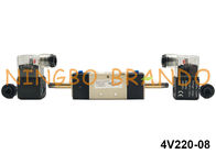 Type 5/2 manière d'AirTAC 1/4&quot; vanne électromagnétique pneumatique de double bobine 24VDC 220VAC 4V220-08