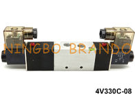 Type manière pneumatique 24VDC de la vanne électromagnétique 1/4&quot; 5/3 de 4V330C-08 Airtac
