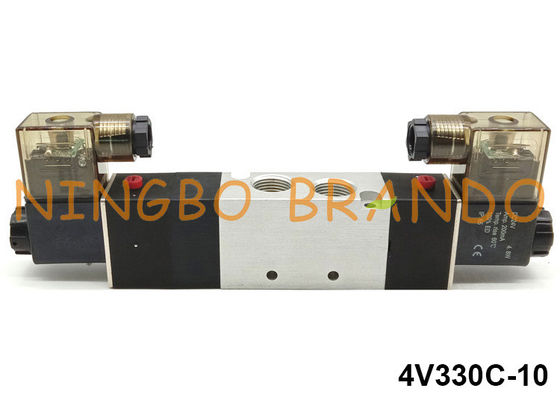 3/8&quot; 5/3 type pneumatique 24V 12V de la vanne électromagnétique de manière 4V330C-10 Airtac