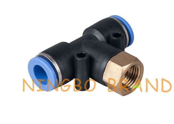 Poussée femelle de pièce en t de branche pour relier les embouts de durites pneumatiques 1/4&quot; 8mm