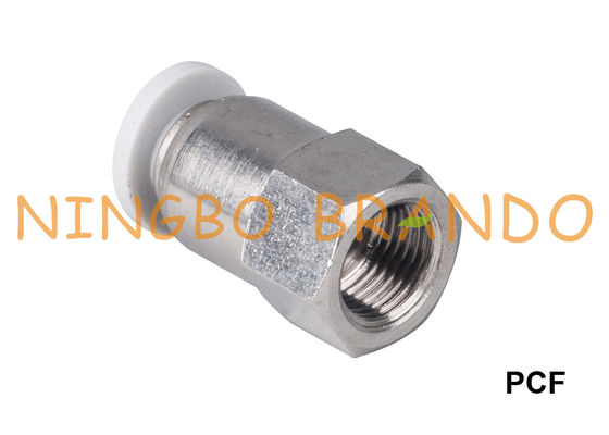 Poussée pneumatique droite femelle de PCF pour relier des garnitures 1/8" 1/4" 3/8" 1/2 »