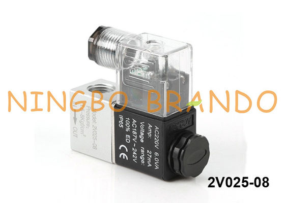Type dc pneumatique 1/4&quot; de 2V025-08-DC24V Airtac de la vanne électromagnétique 24V