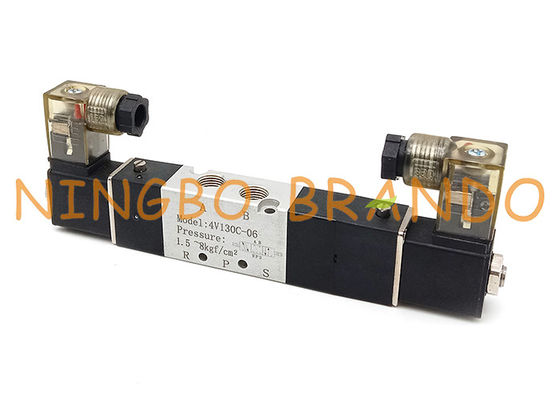 Vanne électromagnétique pneumatique montée en parallèle de manière du solénoïde 5/3 du double 4V130C-06