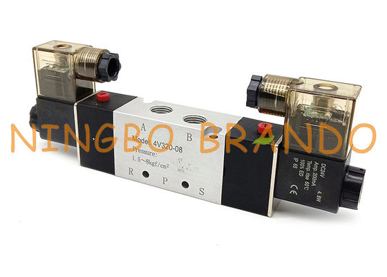 4V320-08 1/4&quot; vanne électromagnétique pneumatique de double manière de la bobine 5/2 de pouce