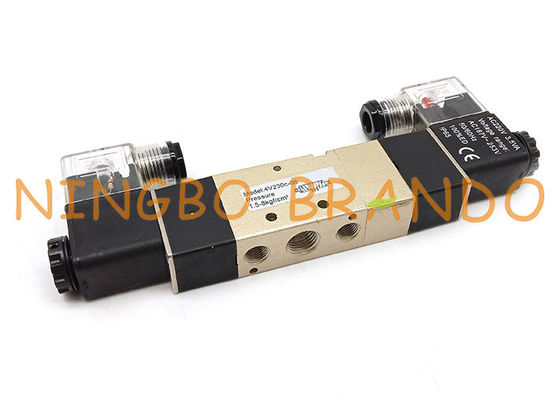 4V230C-08 1/4&quot; vanne électromagnétique pneumatique montée en parallèle de double manière de la bobine 5/3