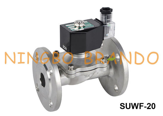 3/4&quot; acier inoxydable SUWF-20 220V 24V de vanne électromagnétique de l'eau d'extrémité de bride