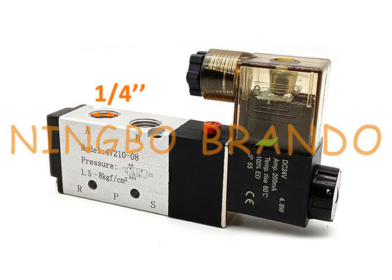 1/4&quot; valve pneumatique de contrôle aérien de solénoïde simple de la manière 4V210-08 5/2