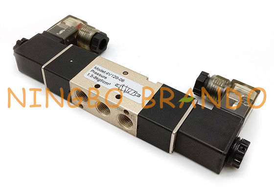Type manière d'AIRTAC de 4V120-06 5/2 1/8&quot; valve pneumatique de double solénoïde
